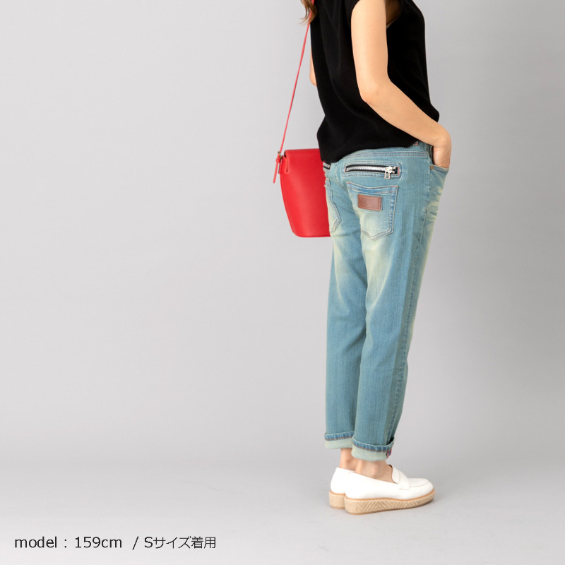 デニム　ジップボーイフレンドパンツ w-37429