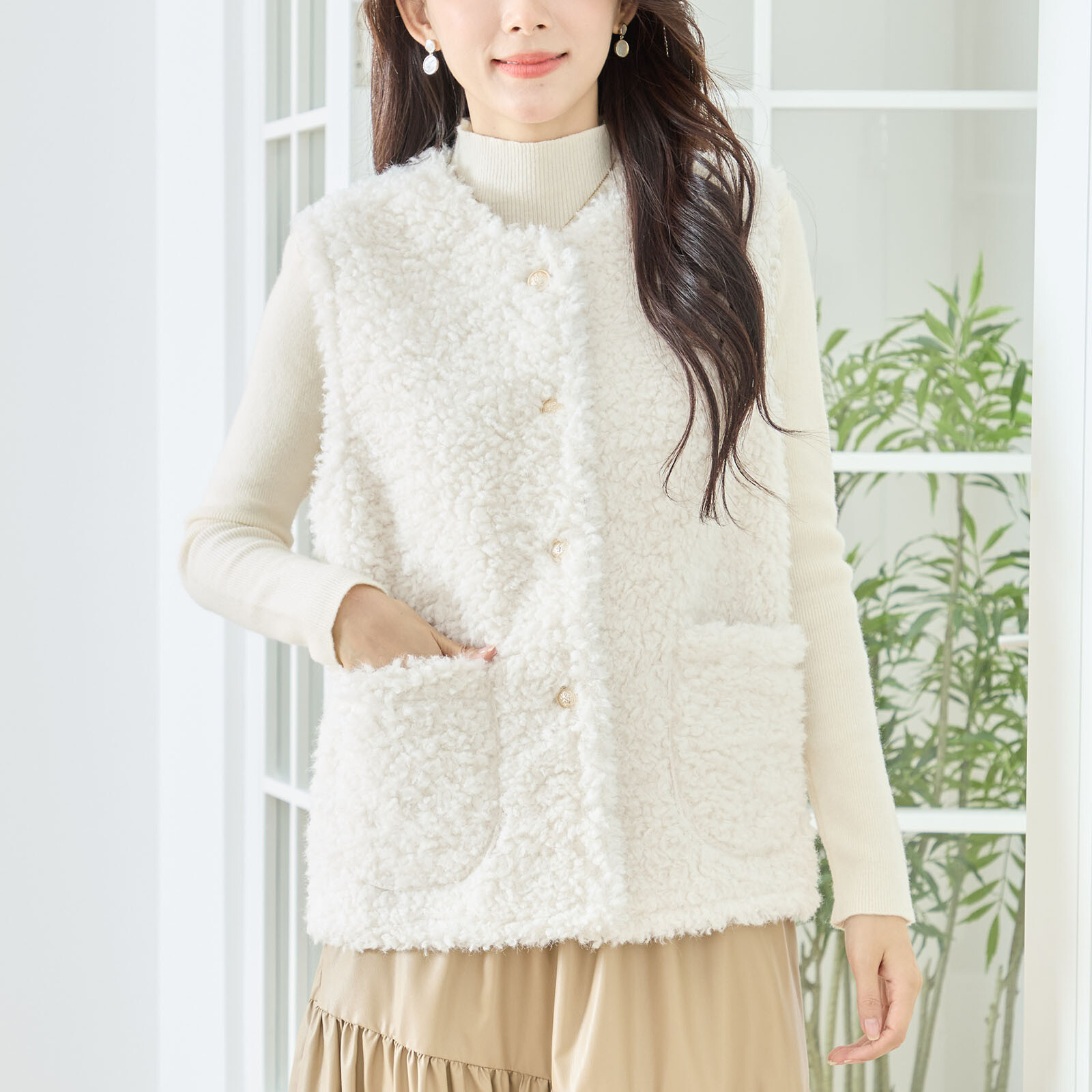 【レディース】ボアベスト