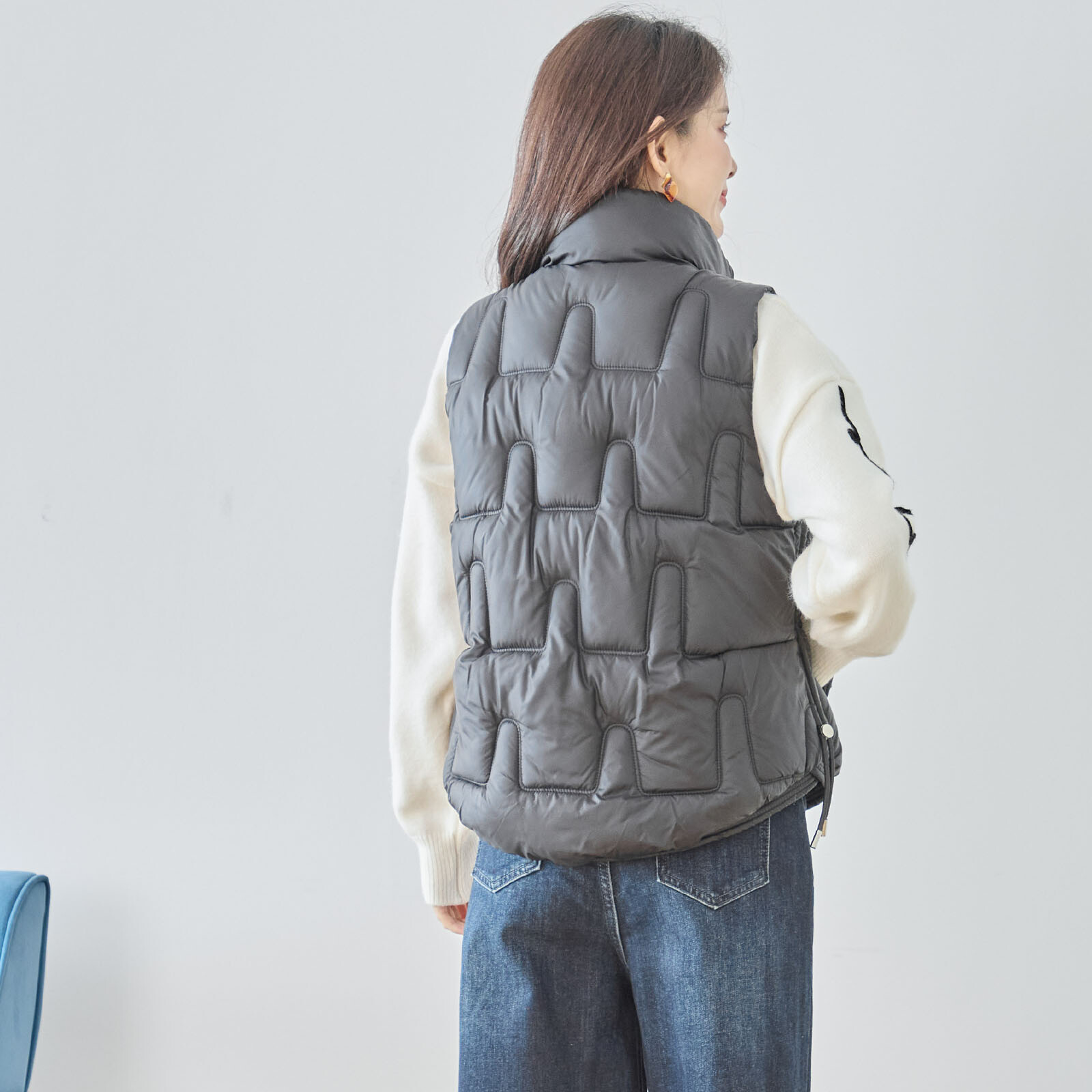 【レディース】中綿キルティングベスト