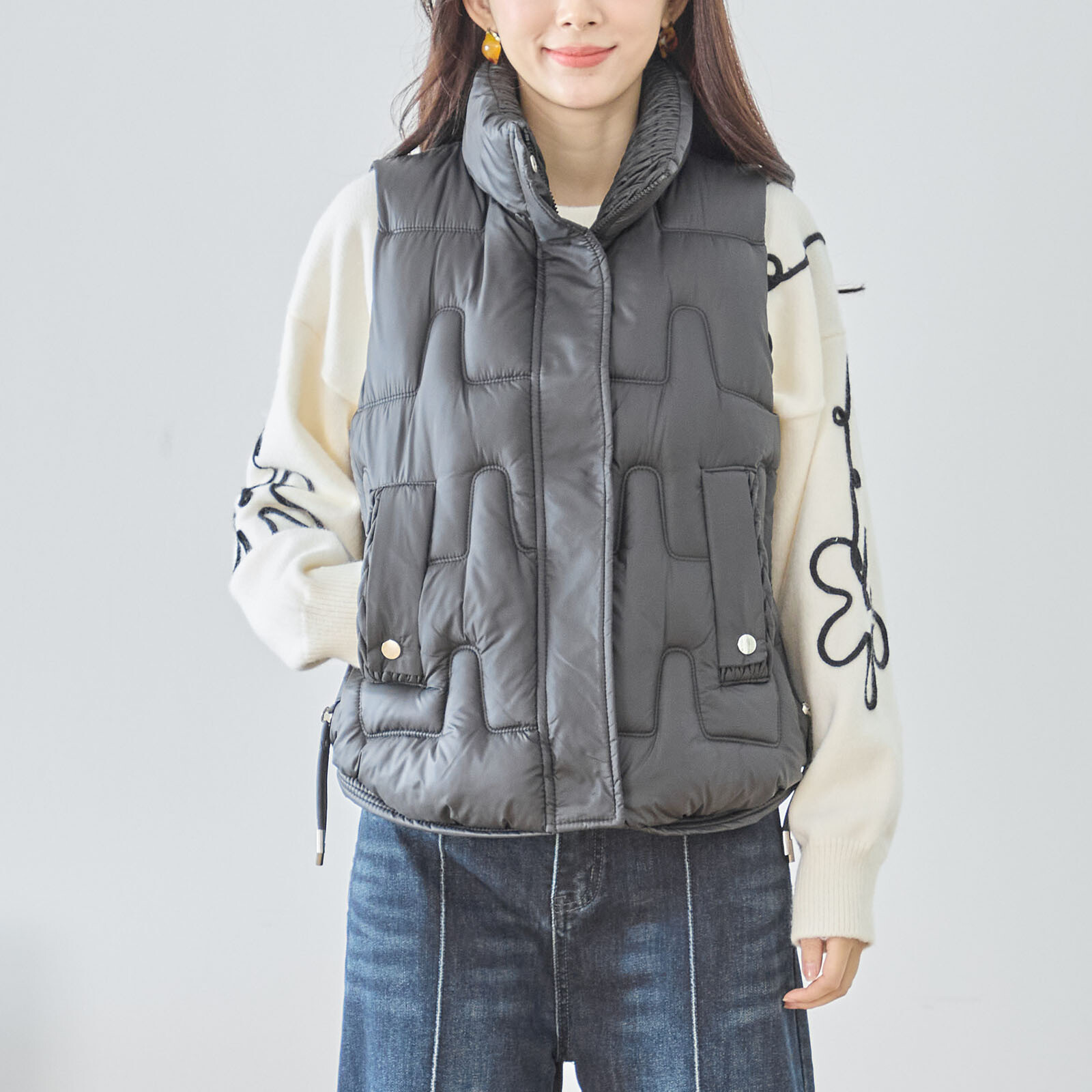 【レディース】中綿キルティングベスト