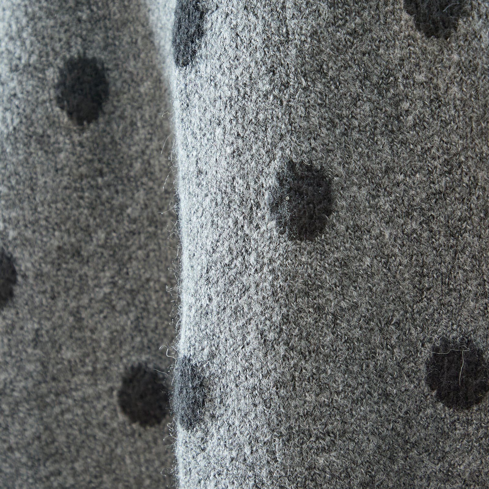 【レディース】【L〜LL】デニム衿使いドット柄ゆったりセーター