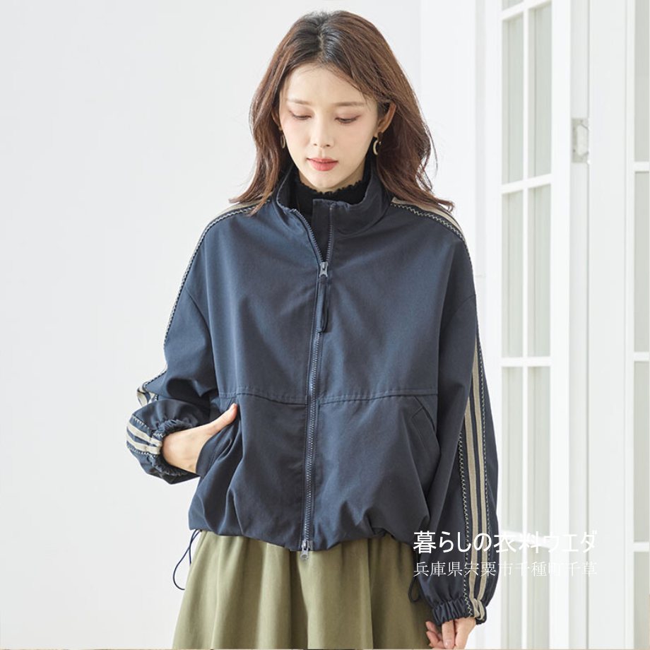 【レディース】【M-L】袖ラインブルゾン｜千種町ウエダ