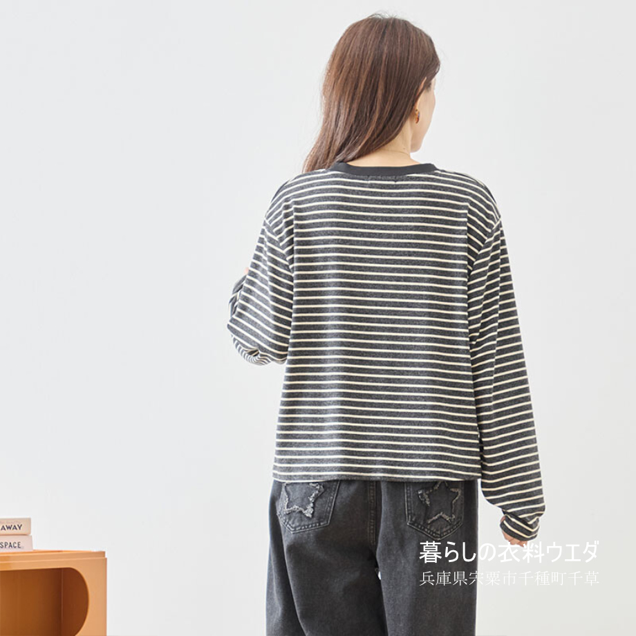 【レディース】【M-L】光石＆犬プリント長袖Ｔシャツ｜千種町ウエダ