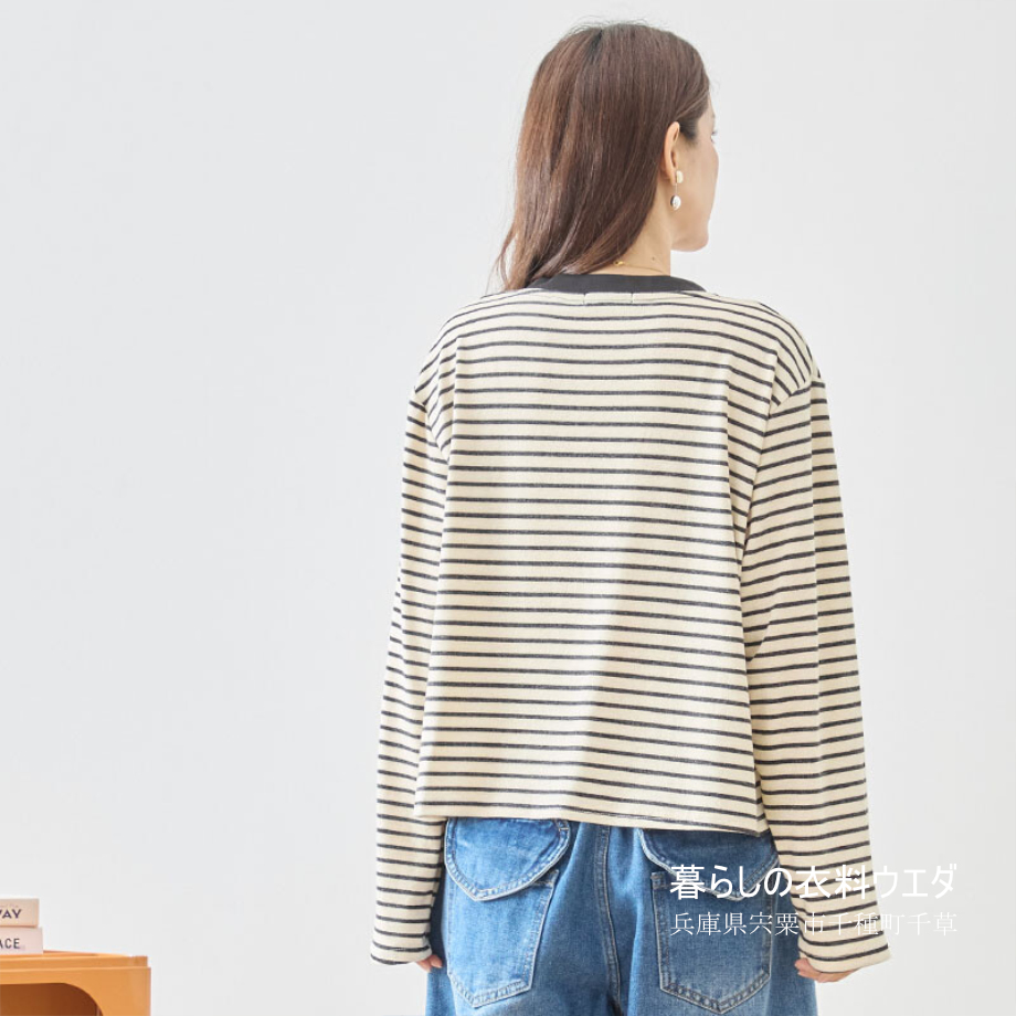 【レディース】【M-L】光石＆犬プリント長袖Ｔシャツ｜千種町ウエダ